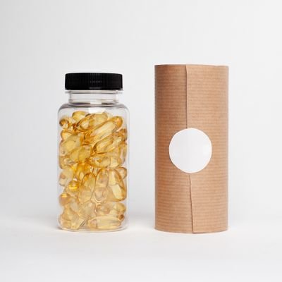 Clear Softgel Supplement Bottle